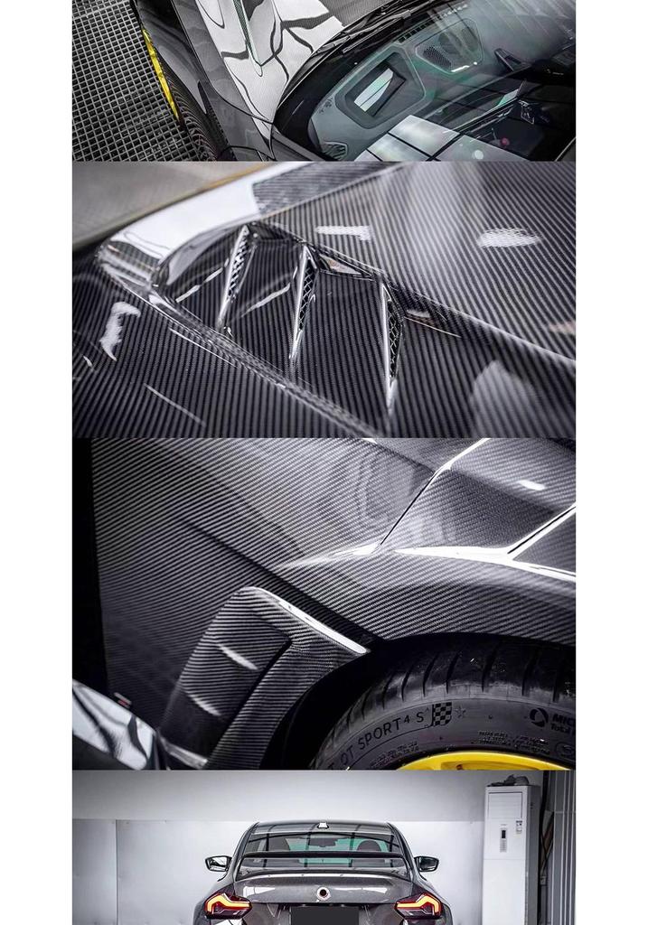 BMW M2 G87 AE Style Carbon Fiber Front Lip Grille Bumper Fender Spoiler Kit