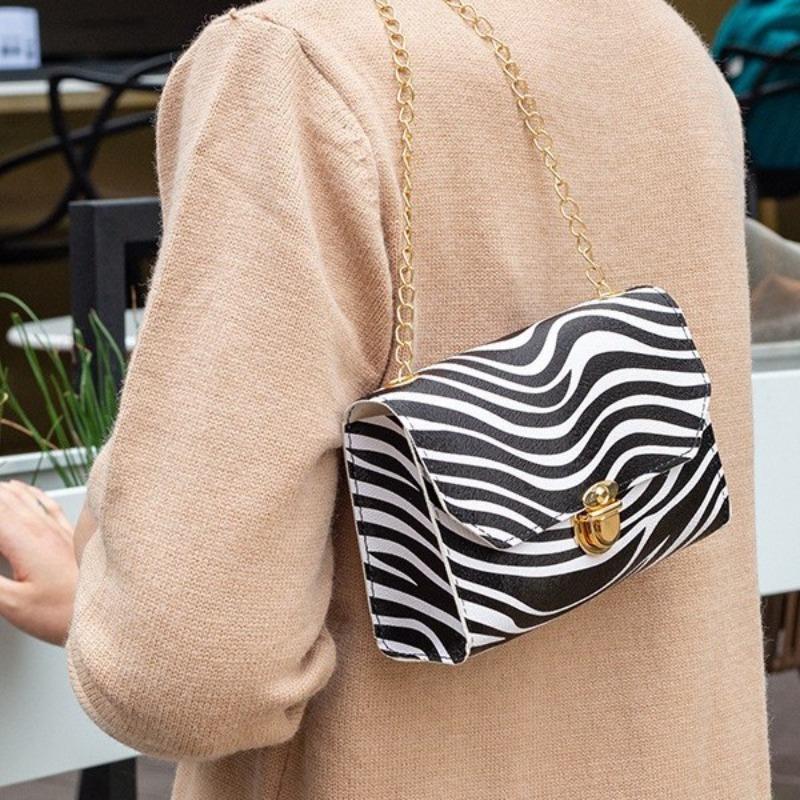 Borsa da donna nuova mini borsa con stampa leopardata borsa a catena retrò borsa a tracolla messenger borsa da donna stile Xiaoxiangfeng borsa per cellulare