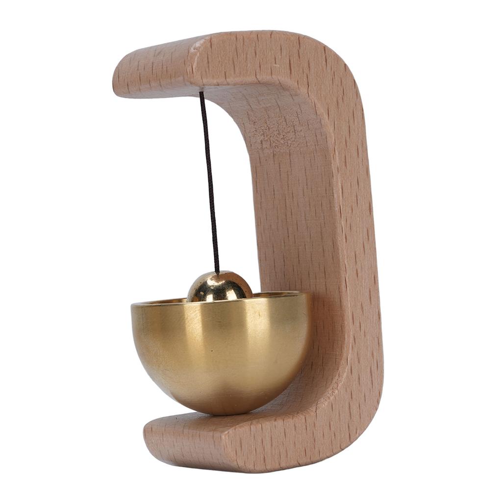 Shopkeepers Bell Wood Brass Hanging Door Bell for Entry Door Restaurant Shop Home Refrigerator Pet