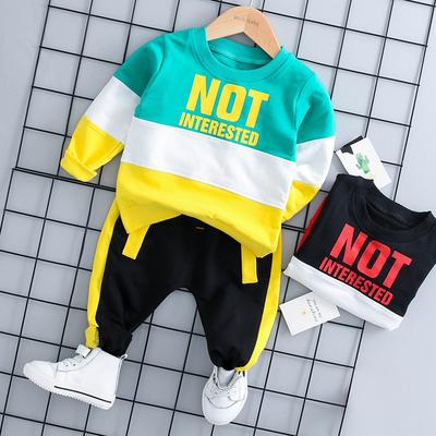 Vestiti per bambini Bambino Ragazzo Ragazza Abbigliamento casual Set Chit Lettera Manica lunga T-shirt + Pantaloni Outfit