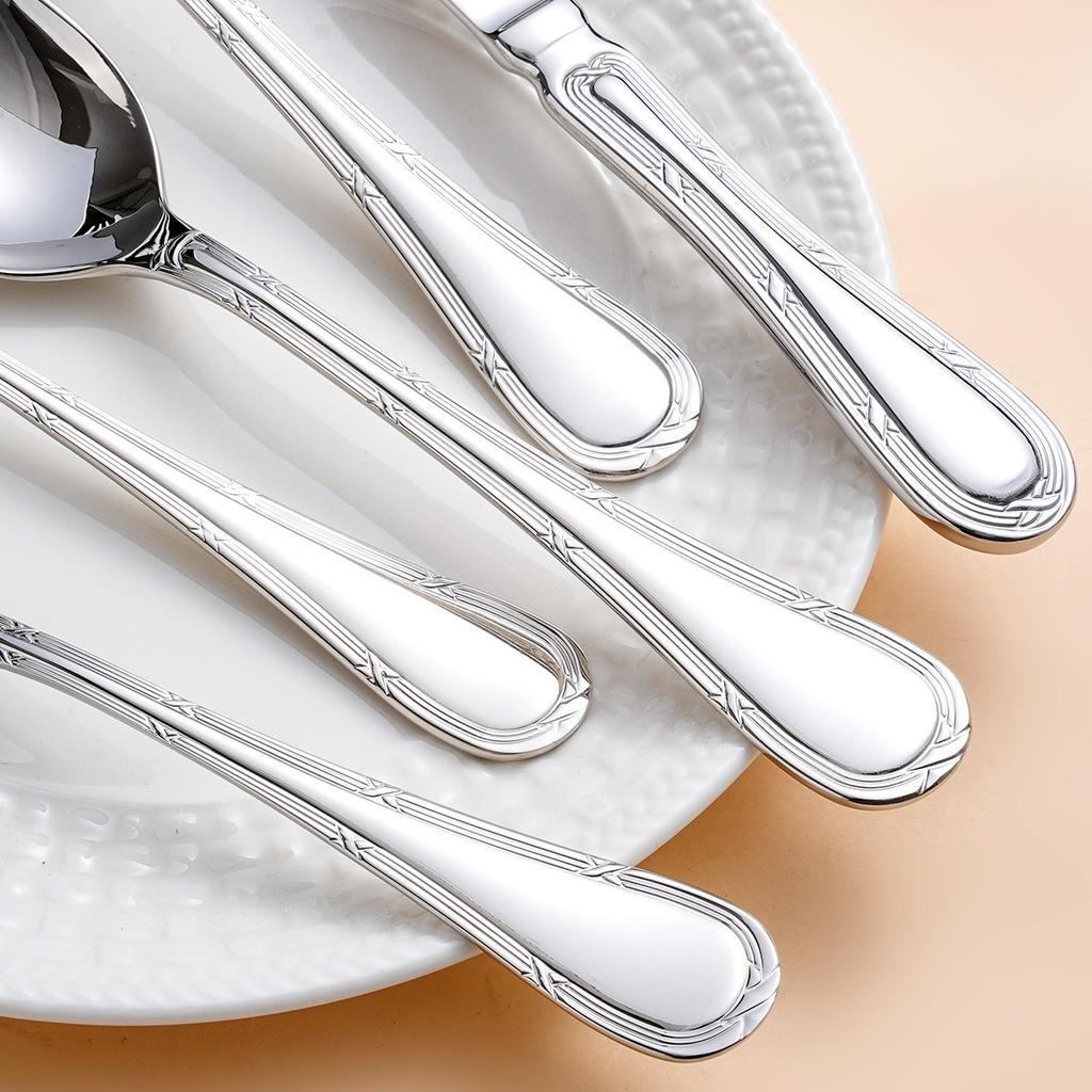 4/5pcs Luxury Plated Flatware Set Stainless Steel Cutlery Set Elegant 18-10 Steel Heavy Weight Flatware Tableware Mirror Cutlery