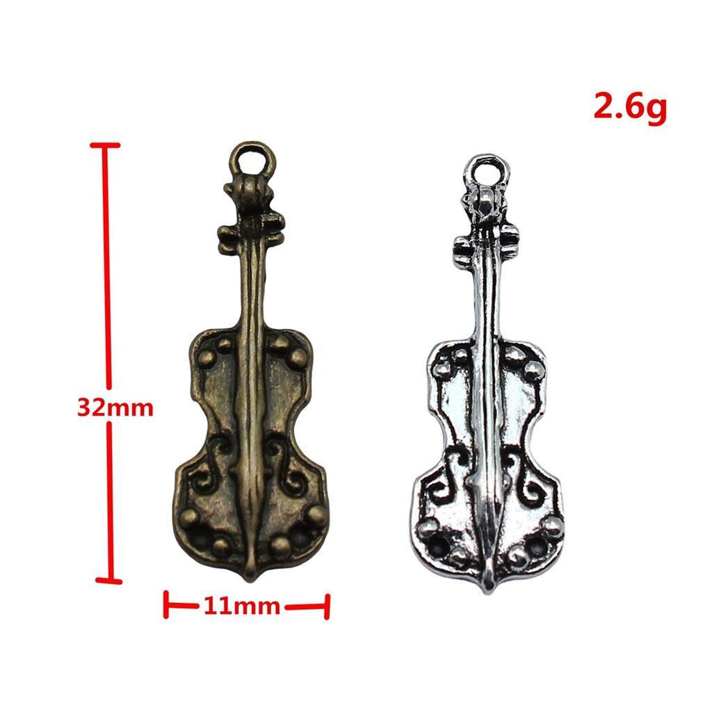 Musical Charms Multi Color Alloy Guitar Pendants For Music Themed Jewelry Making