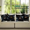 Black Flowers Cushion Pillowcase Printed Polyester 45X45Cm Throw Pillowcover Decorative Sofa Cushion Pillowslip Home Decor