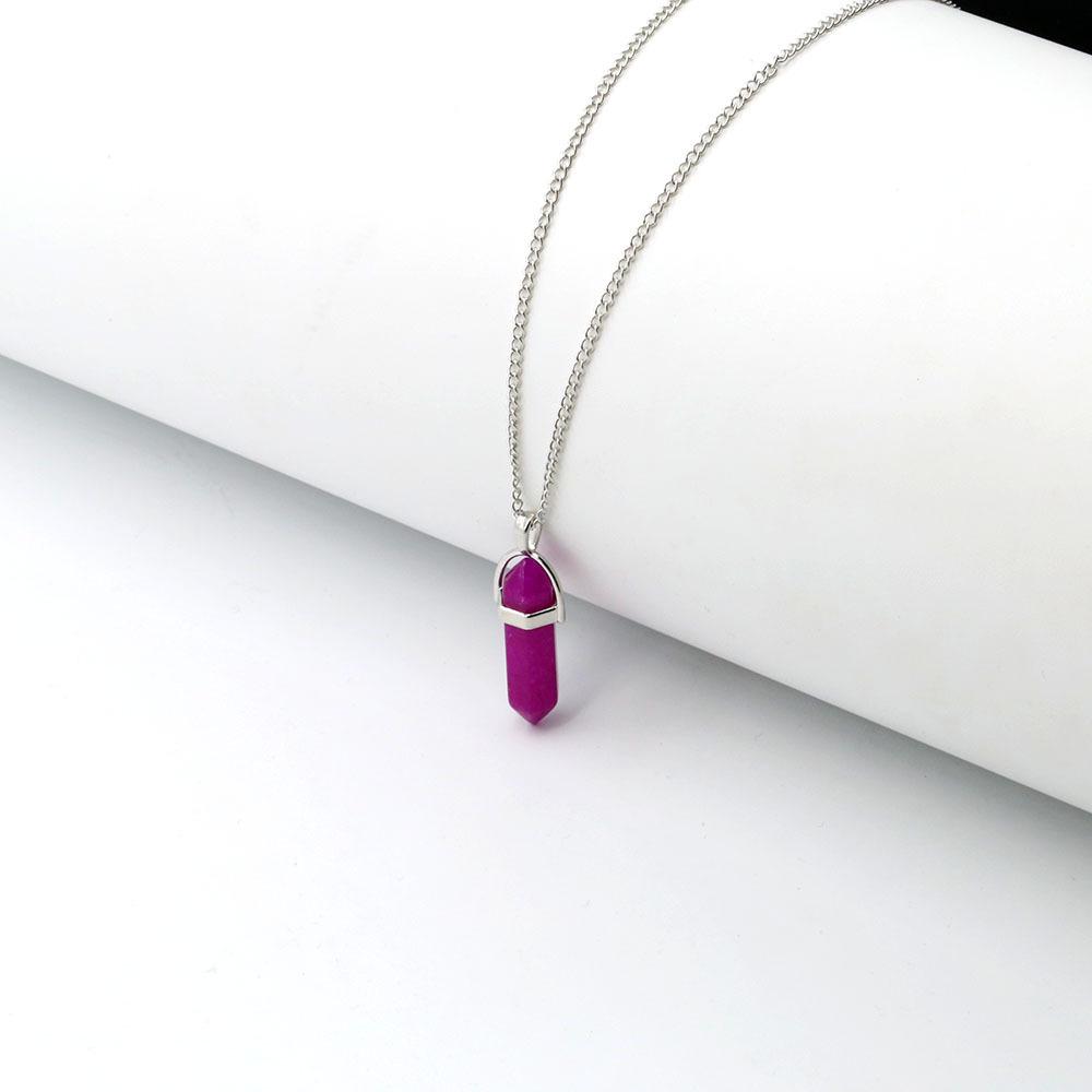 Hexagonal Pyramid Pendant Clavicle Chain Necklace