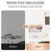 Desktop Mail Organizers Sturdy Wood File Sorter Box With Drawer for Efficient Home Office Organization Daily Use