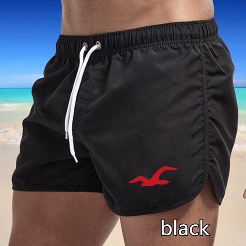 2025 Summer New Men's Quick-Drying Swim Trunks Sports Pants Swimwear Beach Shorts Jogging Shorts Seagull Printing