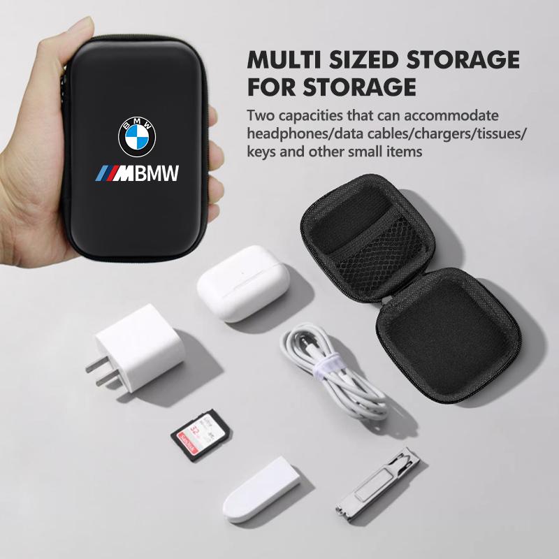 Car Organizer EVA Storage Earphone Cable Case Bluetooth Bag For BMW M Sport M2 M3 M4 M5 M6 E46 E90 E60 F10 F20 E87 X3 X6