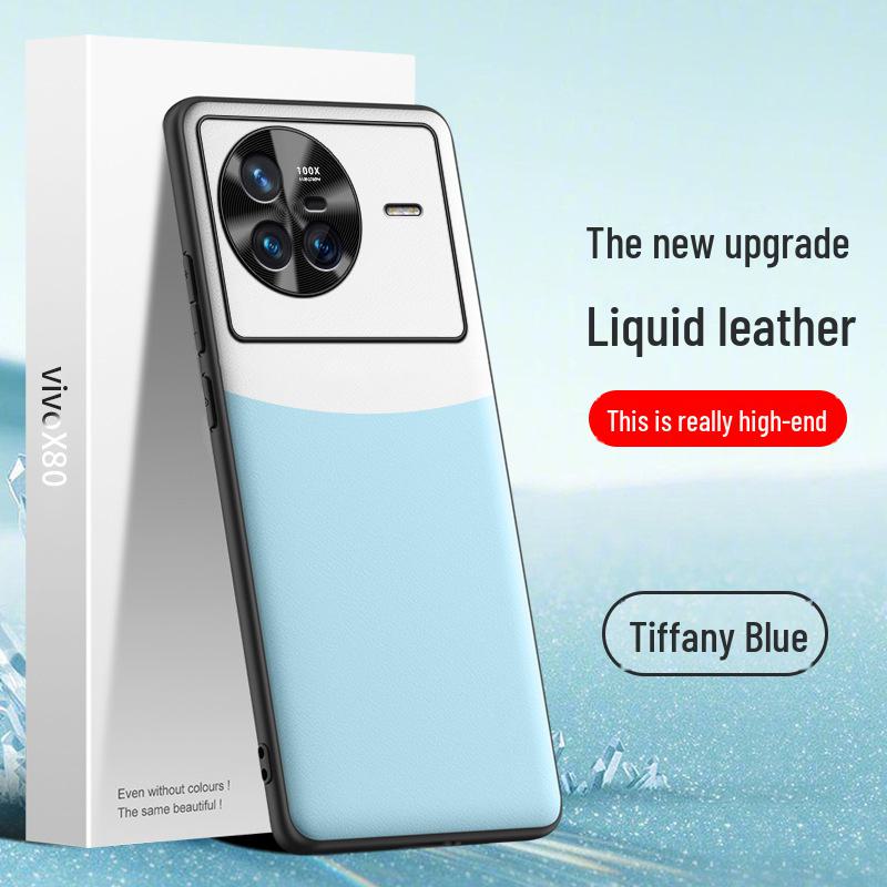 VivoX80 Handyhülle aus Flüssigleder - Sturzsicher, Schmutzabweisende Schutzhülle, Einteilig.