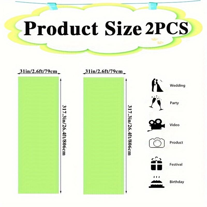 2pcs 8meter Black Polyester Tulle Draping Fabric Wedding Arches Birthday Parties & Stage Decor Christmas Halloween St. Patrick's