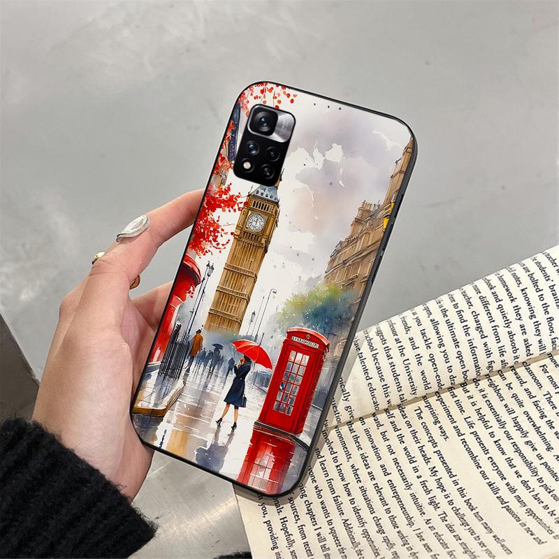 

London Bus Telephone Box Big Ben Phone Case For Xiaomi Redmi note 13 12 Pro 11S 11 10 Pro 10S 12S Redmi 10 13C 9C Redmi 10C