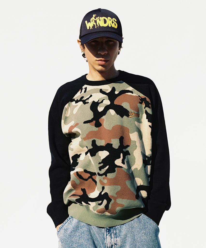 WKNDRS Raglan Knit Sweater (Camo)