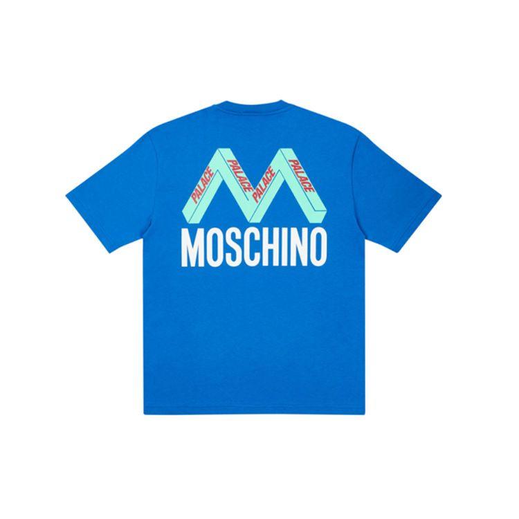 

Palace × Moschino Logo Back Short Sleeve T-Shirt Unisex Tops Blue ZCA070313181290