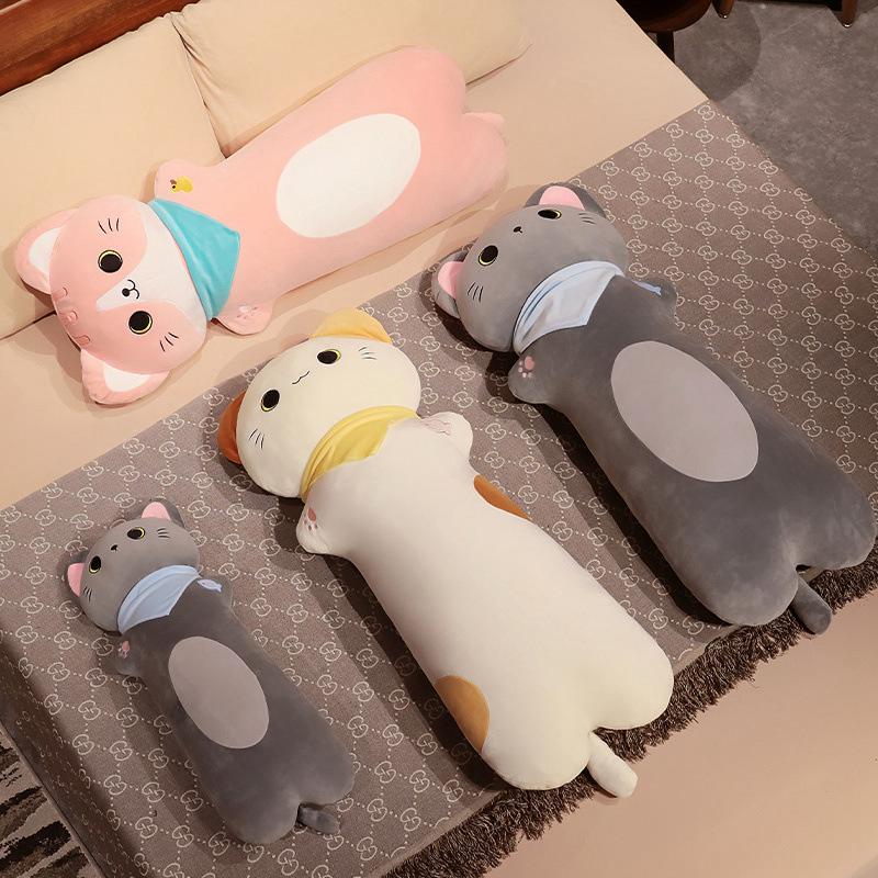 Soft Cat Long Throw Pillow Plush Toy Doll Cat Doll Home Pillow Girl Rag Doll