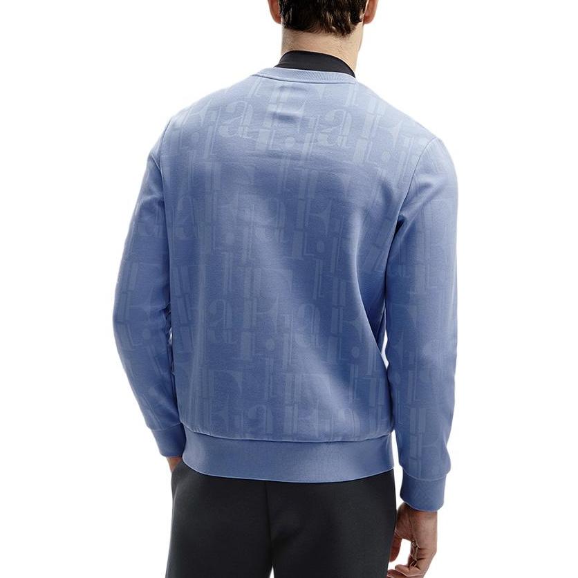 Fila Sweatshirt 2024 Spring New Business Commuting Casual Sports Logo Print Pullover Men Sweatshirts Xie-Huan-Blue F11M412203FBU