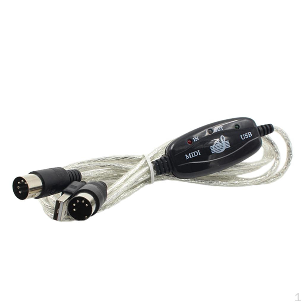 USB MIDI Cable Interface Converter/Adapter for Keyboard to PC