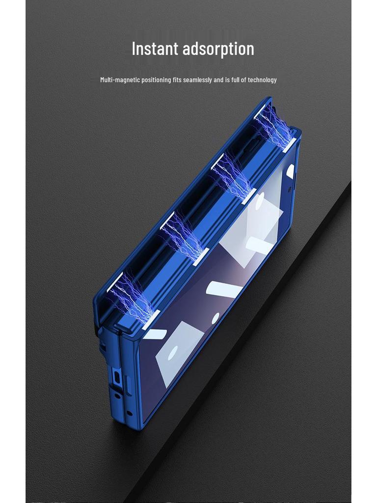 Samsung Z Fold7 Magnetic Hinge Stand Case with Pen Slot and Drop-Proof Protection