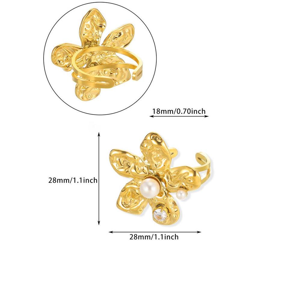 Women's Minimalist Open Flower Ring: Unique, Trendy Jewelry for Daily Wear