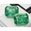 Emerald Green Colombian 17-18 Ct Emerald Cut Pair Certified Fabulous Gemstone