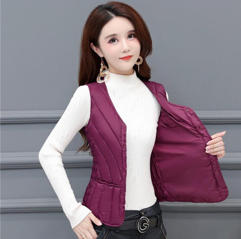 Winter Down Cotton Vest Women Thick Velvet 2025 New Lightweight Slim Short Inner Wear Warm Inner Tank Top Mother Waistcoat Thick