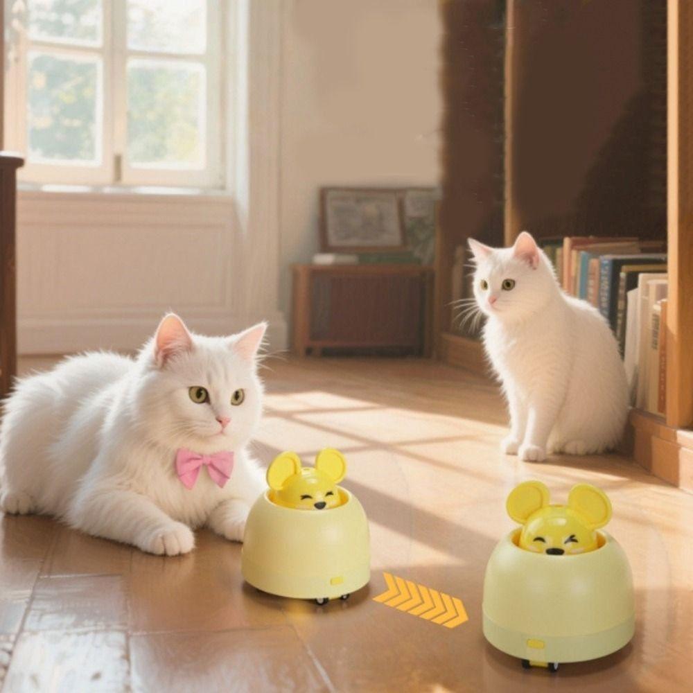 Smart Automatic Cat Teasing Device USB Charging Moving Mouse Toy Interactive Cat Toy Indoor