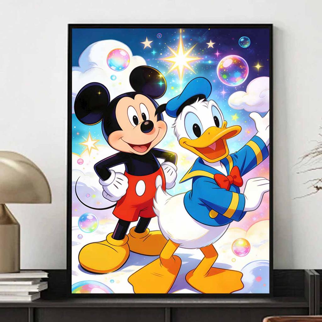 Disney Diamond Painting Kit Mickey Donald Home Bedroom Wall Decor Crafts Handmade Gift Magical Stars Bubbles Art