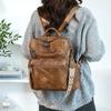 Vintage Soft Leather Backpack Women's Large Capacity Multi-use Shoulder Bag