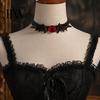 Protection Amulet Jewelry Gothic Bat Leather Choker Necklace, Devil Eyes Collar Necklace for Women Style Men, Adjustable Wing Clavicle Halloween Party