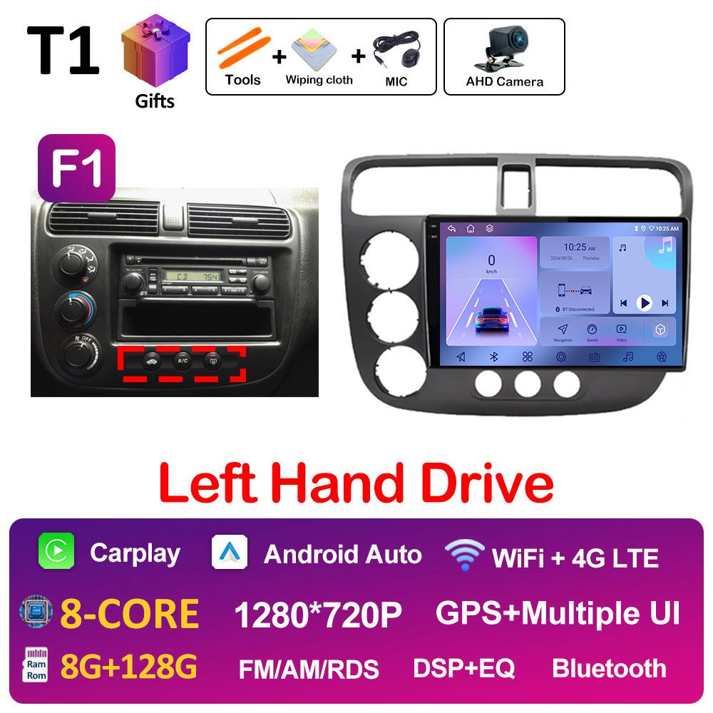 DSP Stereo GPS Navigation For Honda Civic 2000 2001 2002 2003 2004 2005 2006 Multimedia Player Android 14 Touch Screen Head Unit