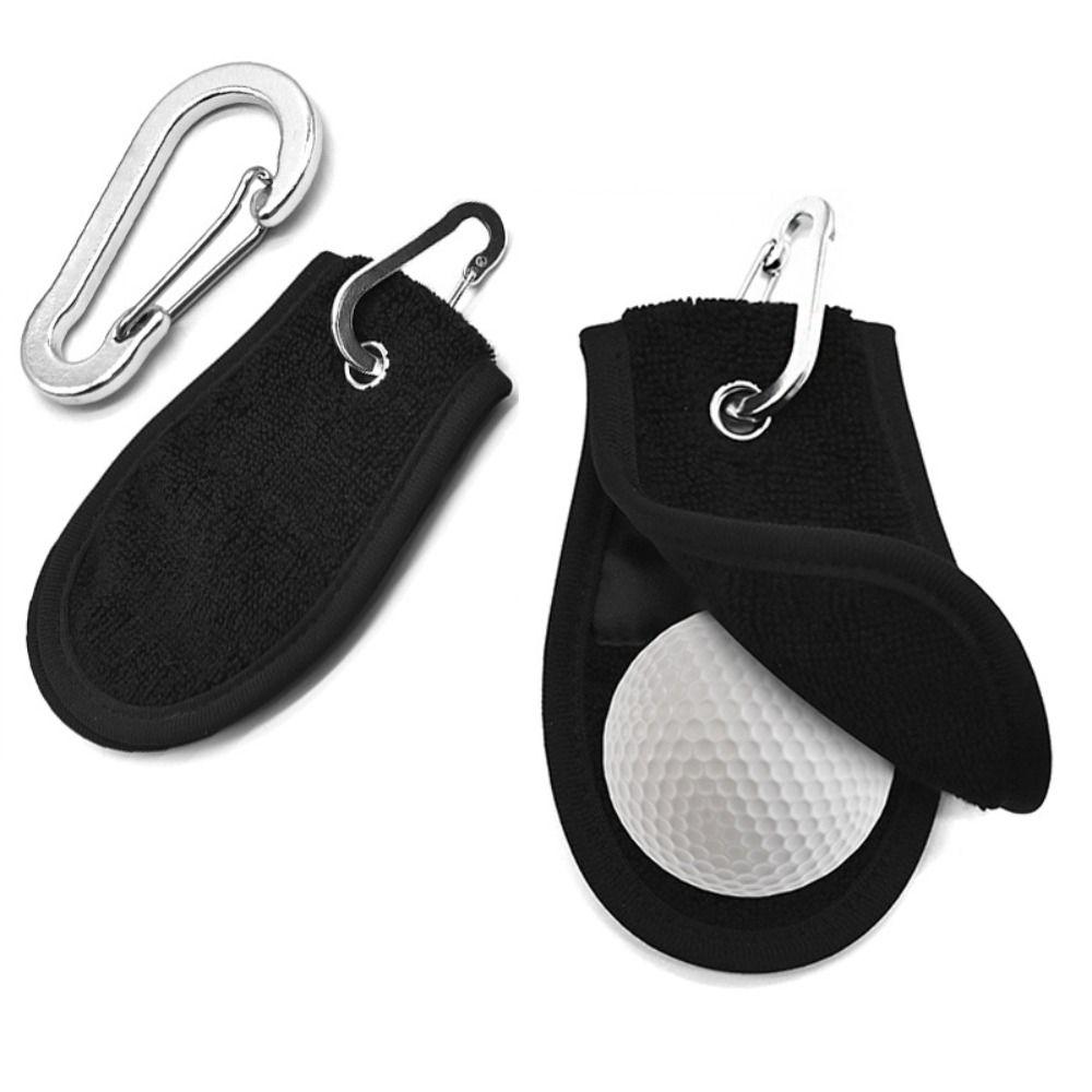 Outdoor Microfiber Golf Ball Cleaning Towel Water Absorption with Carabiner Hook Golf Wipe Cloth Portable Golf Club Cleaner