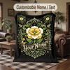 Floral 8 Theme Throw Blanket Custom Name Text Personalized Blanket Soft Cozy Blanket for Home Sofa Bed