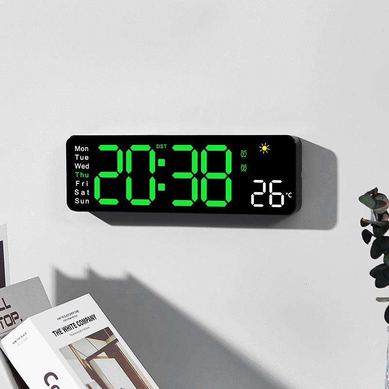 Multifunctional creative weather clock Multifunctional living room wall clock New product alarm clock temperature display clock 6656
