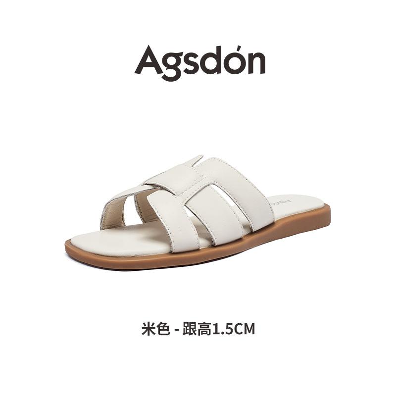 Augustine Slippers Women's Wear 2025 New Summer Casual French Sandals with Skirt Flat Beach Sandals