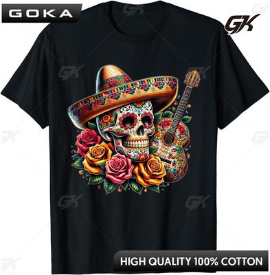 Cinco De Mayo Skalle Sombrero Fiesta Mexikansk Skalle Herrar Damer T-shirt Hip Hop Grafiska T-shirts Toppar Casual