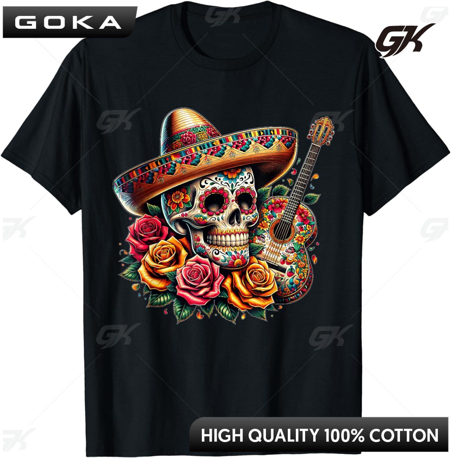 

Cinco De Mayo Skull Sombrero Fiesta Mexican Skull Men Women TShirt Hip Hop Graphic T Shirts Tops Casuales 4XL