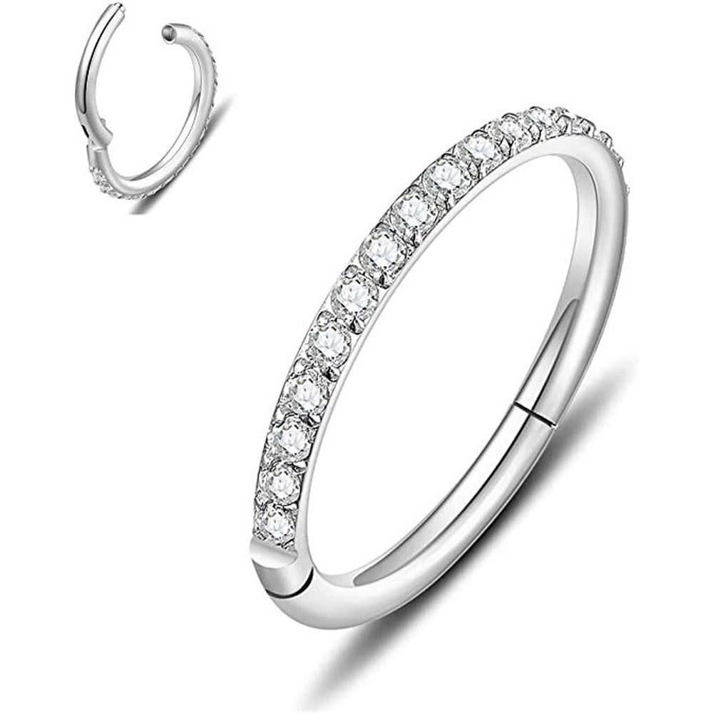 Titanium Golden Cartilage Earrings Shiny Piercing Lip Ring Elegant Rhinestone Nose Ring  Banquet