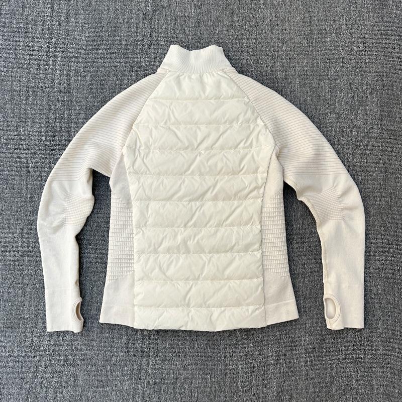 Women's Short Slimming Lightweight White Goose Down Jacket for Running and Outdoor Yoga - Autumn/Winter