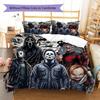 Horror Killer Pattern Bedding Quilt Set Quilt Cover Pillowcase Home Decoration Gift (1 * Duvet Cover + 2 * Pillowcase, Without Core)