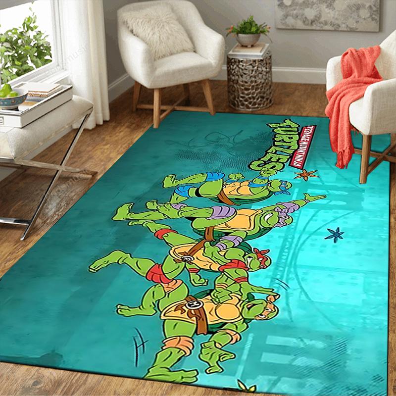 1Pc Turtles Urban Adventure Rug, Office Carpet Indoor Outdoor Doormat, Non-Slip, Comfortable, Living, Christmas Halloween, Xmas Gift S1861