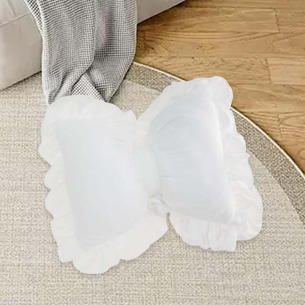 Bowknot Throw Pillow Car Backrest Cushion Breathable Soft Decoration Sofa Pillow for Living Room Nursery Bed Sofa 32 Cmx40 cm