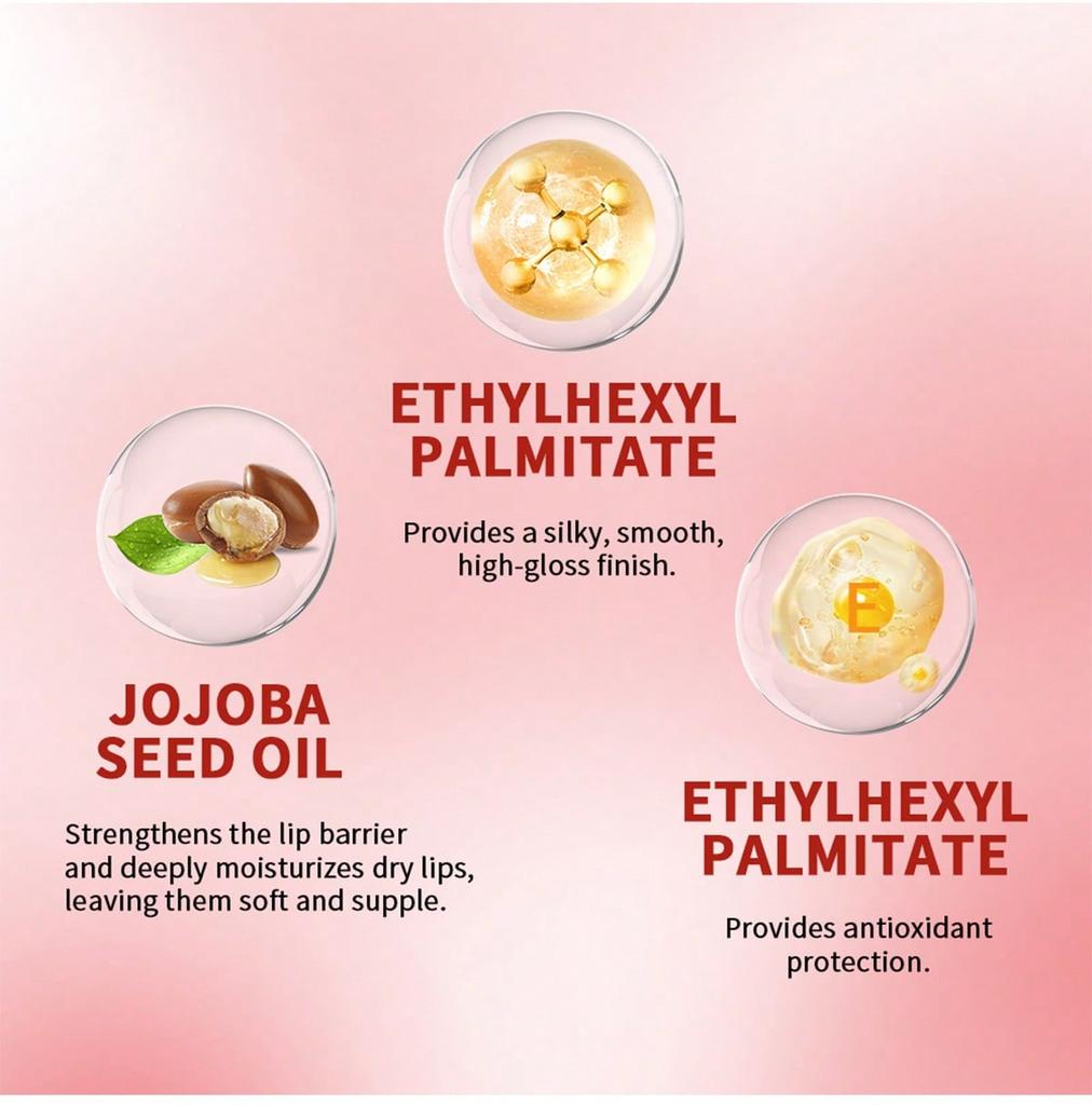 Lip gloss and lip oil in one, liquid lipstick, moisturizing lips, specially designed for fine lip care.