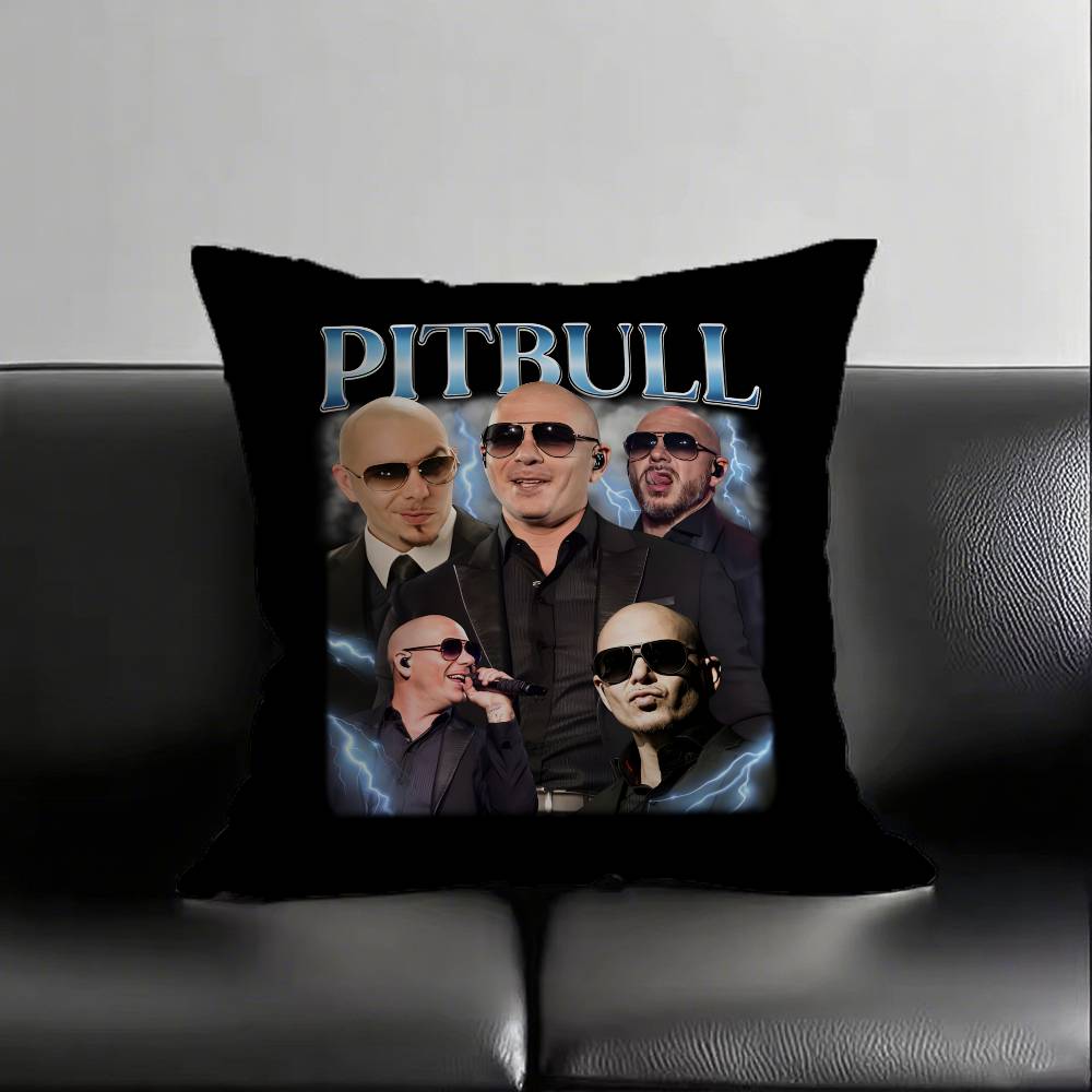 1 Stück Mr Worldwide Pitbull Kissenbezug Mode Quadratischer Kissenbezug Schlafzimmer Sofa Raum Ins Dekoration Freizeit
