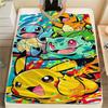 Pikachu Cozy Printed Flannel Blanket for Home Bed Sofa Travel Picnic Use.-TING
