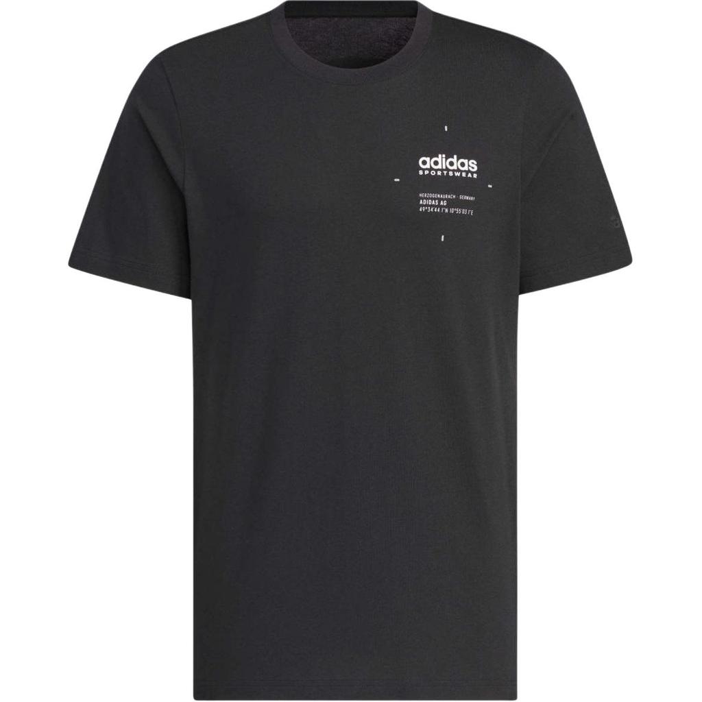 Adidas Logo Comfort Round Neck Pullover Short Sleeve T-Shirt Unisex Tops Black White JI9076