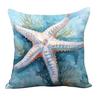 Home Decor Oceanic Creatures: Seahorses, Starfish & Turtles Pattern Cushion Cover Suitable for Sofa Bedroom Car Pillow Cover