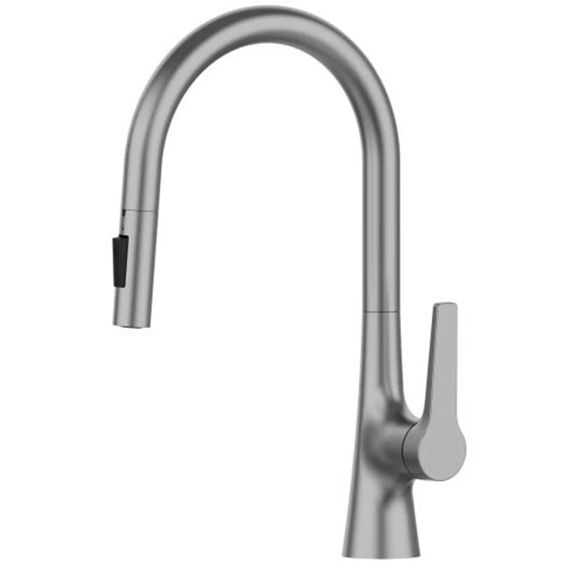 Bagnolux Black Brass Deck Mounted Kitchen Faucet Two Function Single Handle Pull Out Mixer Hot and Cold Water Pull Out Taps