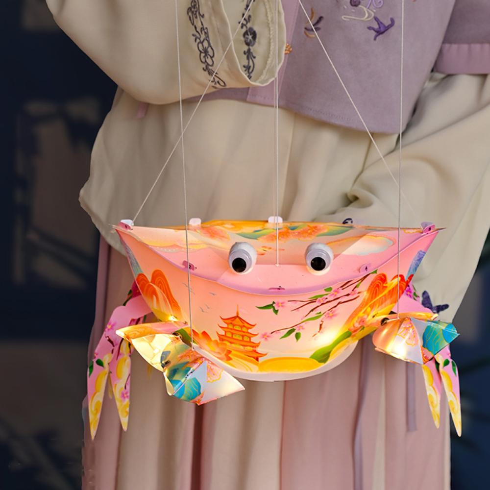 

Portable Mid-Autumn Lantern Waterproof Handheld Lantern Crab Glowing Lantern Mid-Autumn Festival розовый