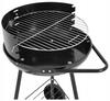 Grill ogrodowy półotwarty czarny Ruszt 37cm mobilny stalowy grill na węgiel