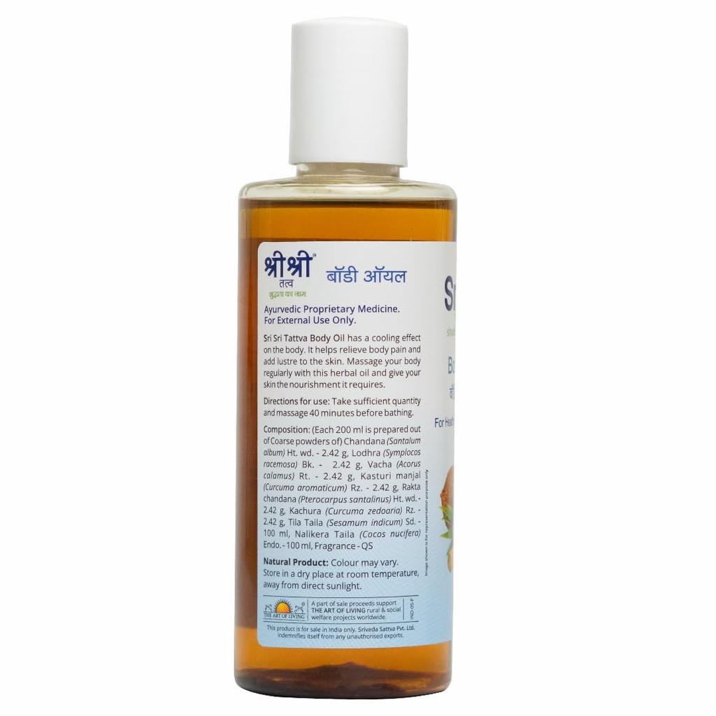 Sri Sri Tattva Shuddhta Ka Naam Body Oil 200ml Single Pack For Smooth Hydrated Skin