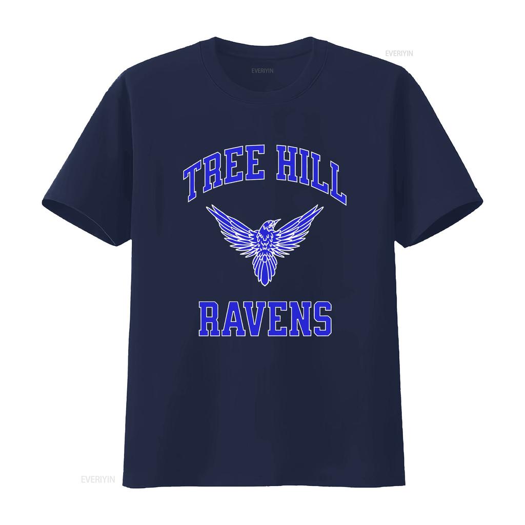 Vintage College Style Tree Hill Ravens Raven Print Casual Streetwear T Shirt vintage Washed designer clothes graphic Unisex