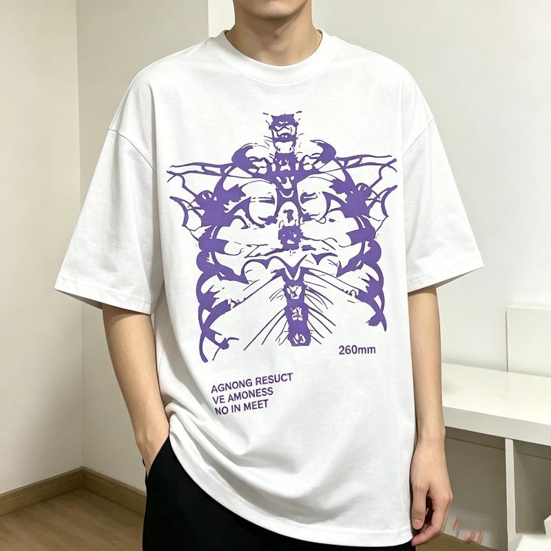 Neon Skeleton Tshirt Graphic Tshirt Abstract Print Unisex Short Sleeve Casual Tee Top Shirt